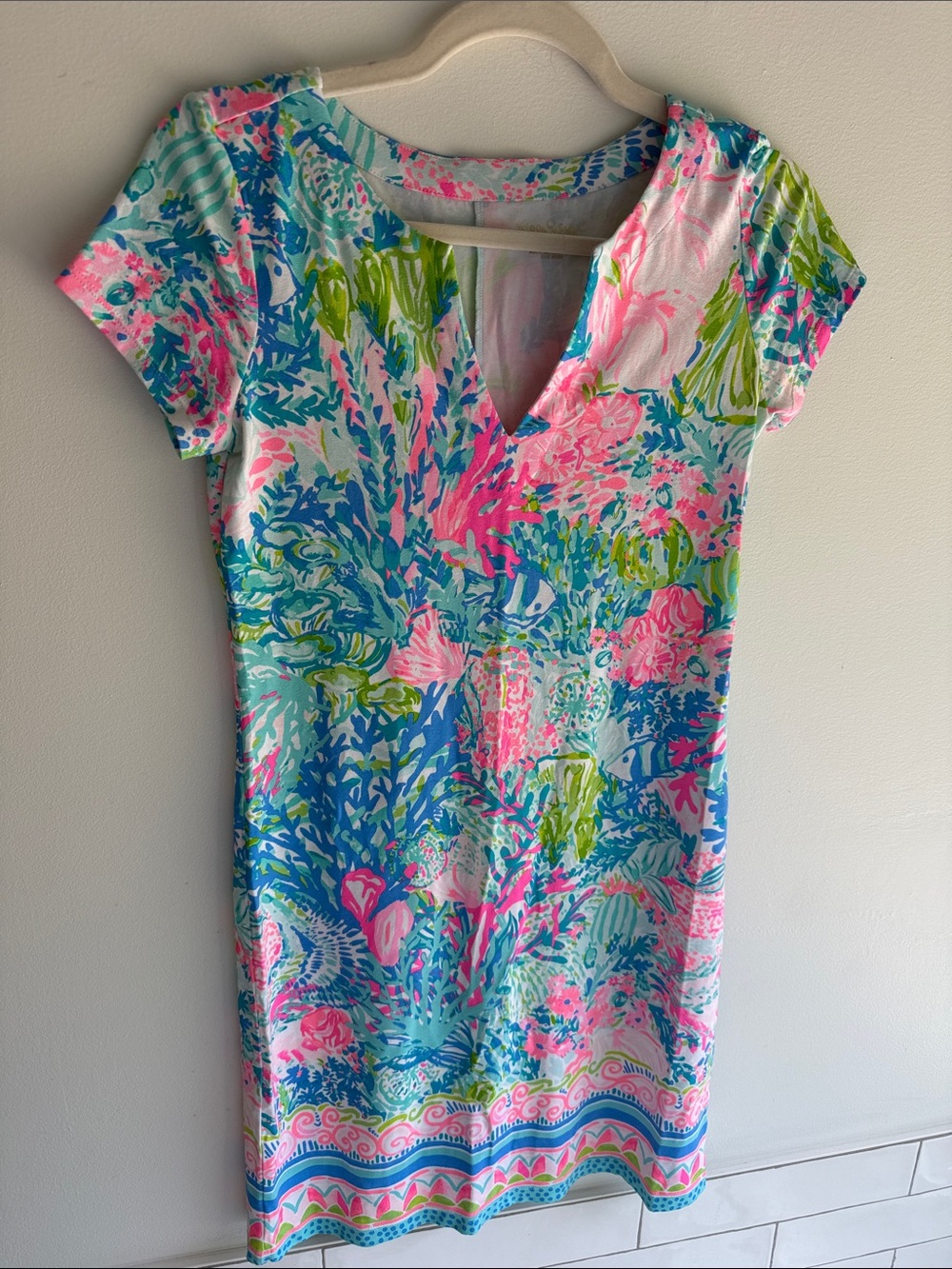 Lilly Pulitzer Pink Blue Green Floral Mini Dress
